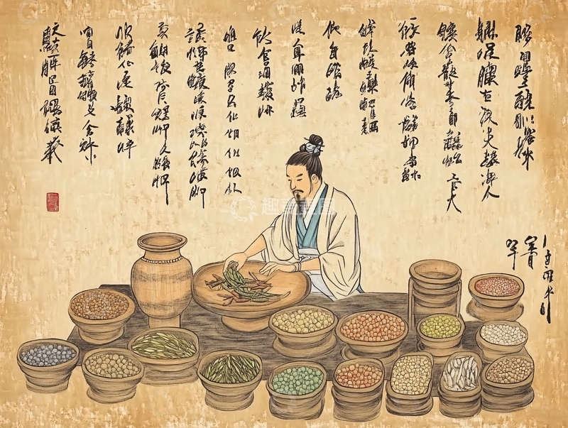 高清大图下载【趣麦麦图】古代炒货图