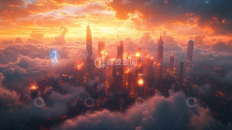 高清大图下载【趣麦麦图】-未来城市管道数据流2