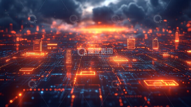 高清大图下载【趣麦麦图】数据交换连接网络