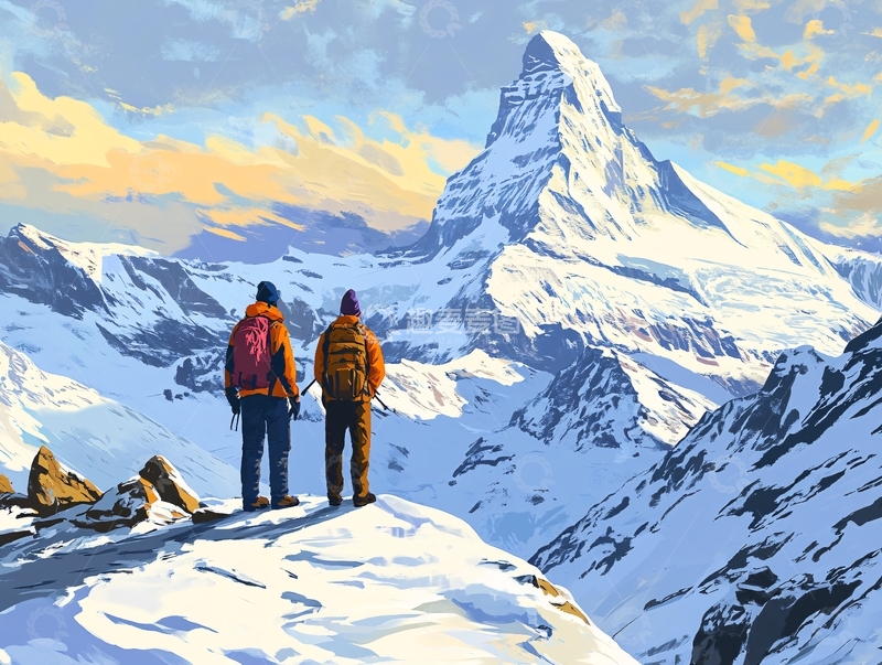 高清大图下载【趣麦麦图】珠穆拉玛峰插画8