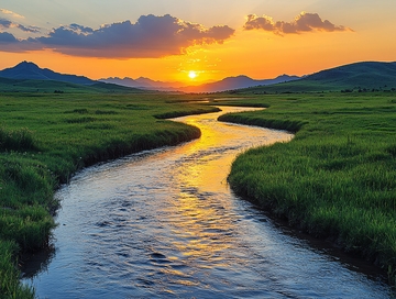 夏季莫日格勒河落日2