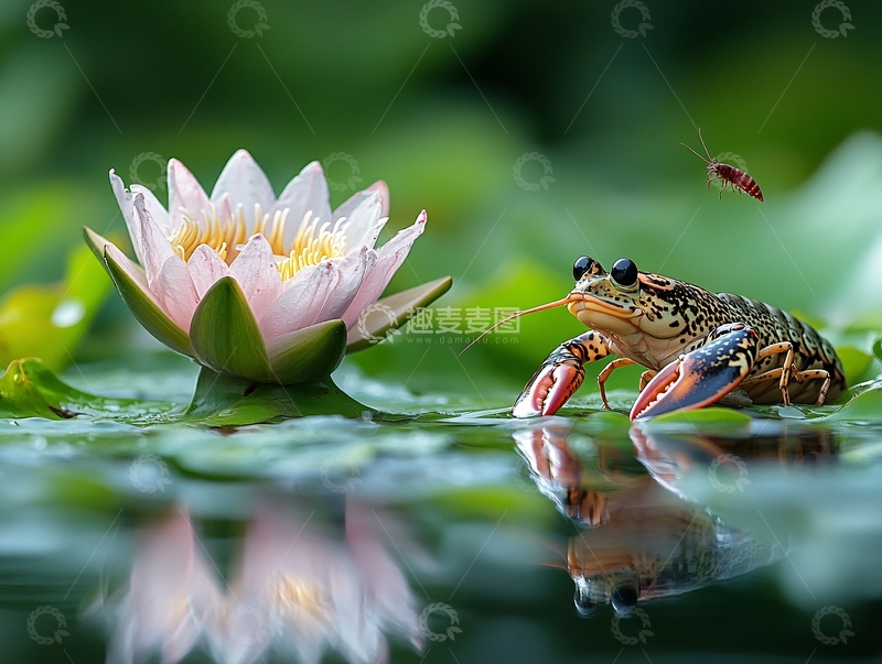 高清大图下载【趣麦麦图】荷池里蛙声
