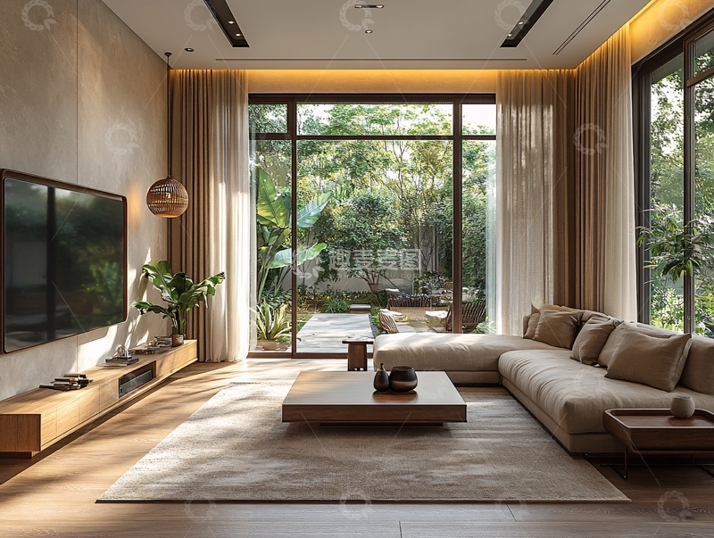 高清大图下载【趣麦麦图】林地风格客厅1