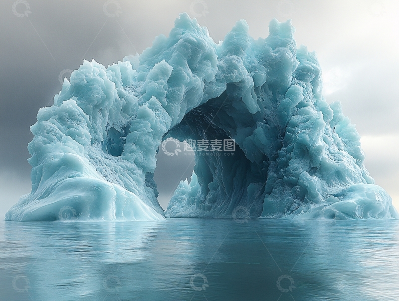 高清大图下载【趣麦麦图】冰川与海洋交融