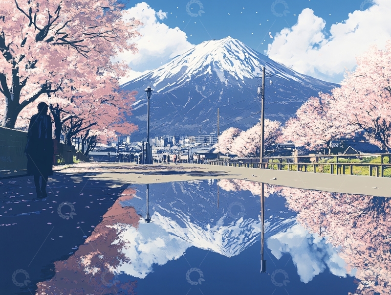 高清大图下载【趣麦麦图】富士山下的美景