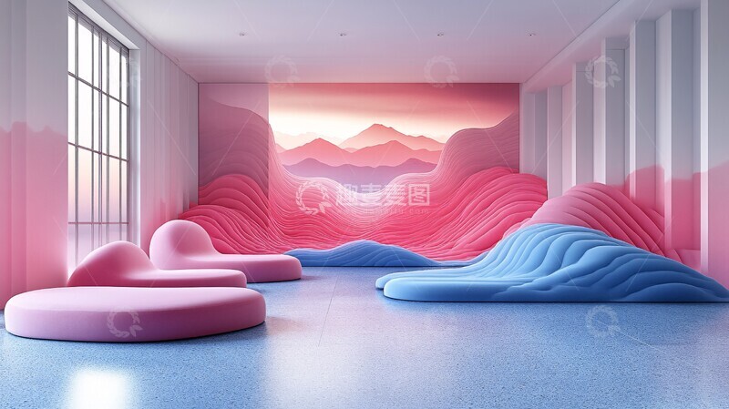 高清大图下载【趣麦麦图】粉色线条矢量图1