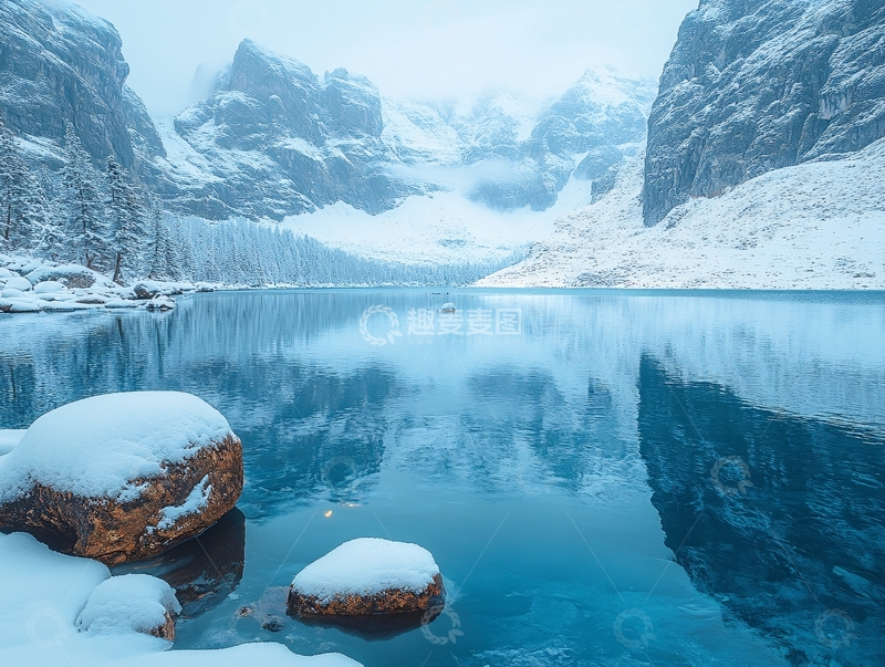 高清大图下载【趣麦麦图】冬日天池