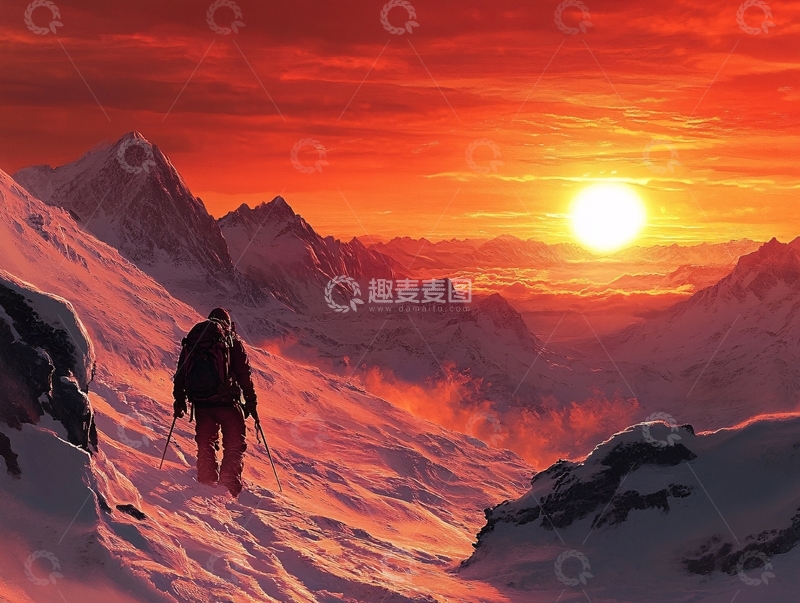 高清大图下载【趣麦麦图】看日出插画12