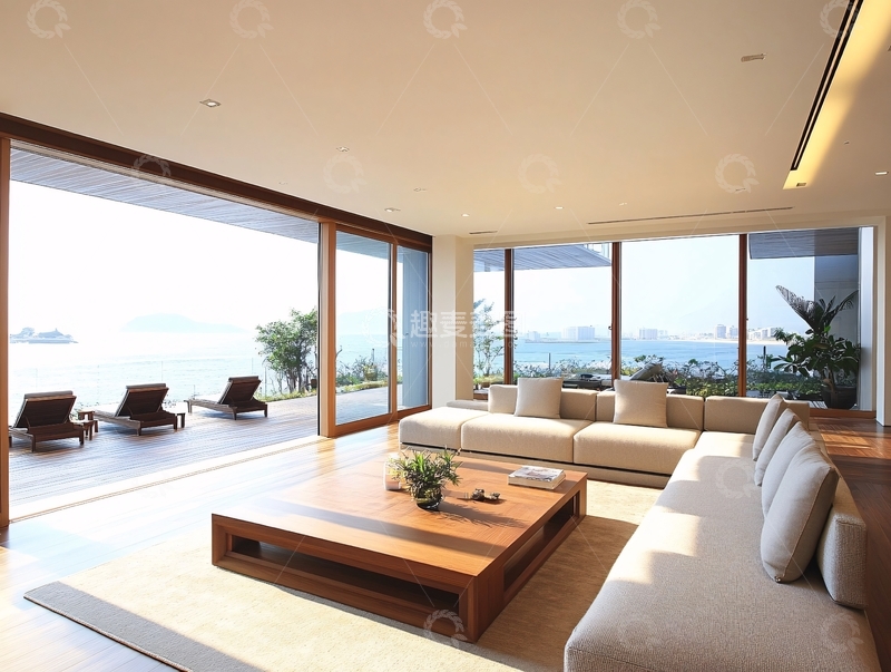 高清大图下载【趣麦麦图】海滨别墅客厅1