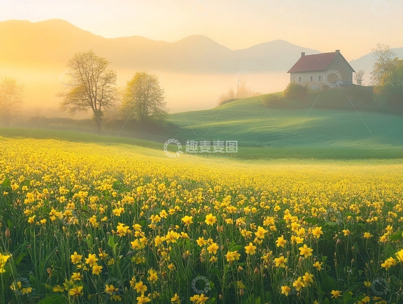 高清大图下载【趣麦麦图】朦胧感田园风景7