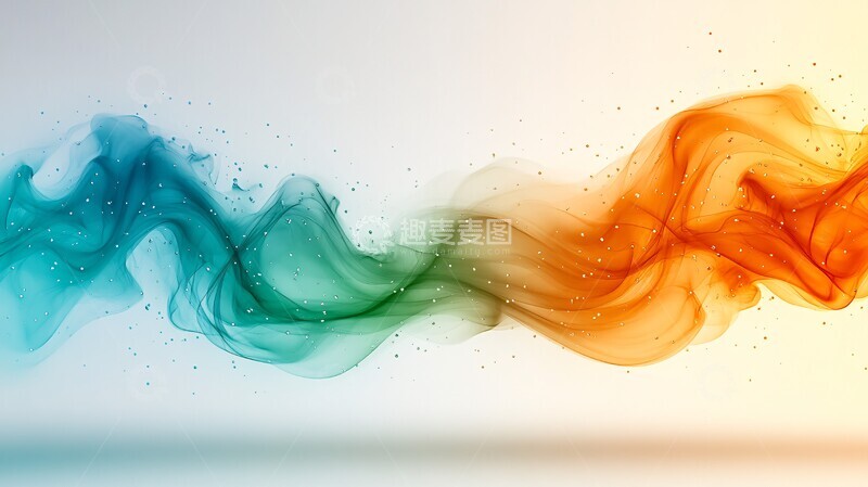 高清大图下载【趣麦麦图】绿橙蓝烟流动2