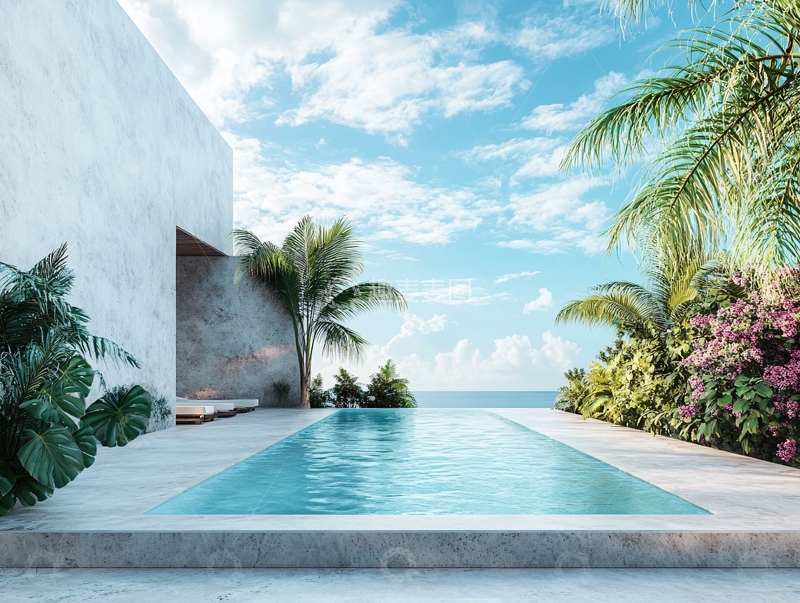 高清大图下载【趣麦麦图】热带海景别墅1