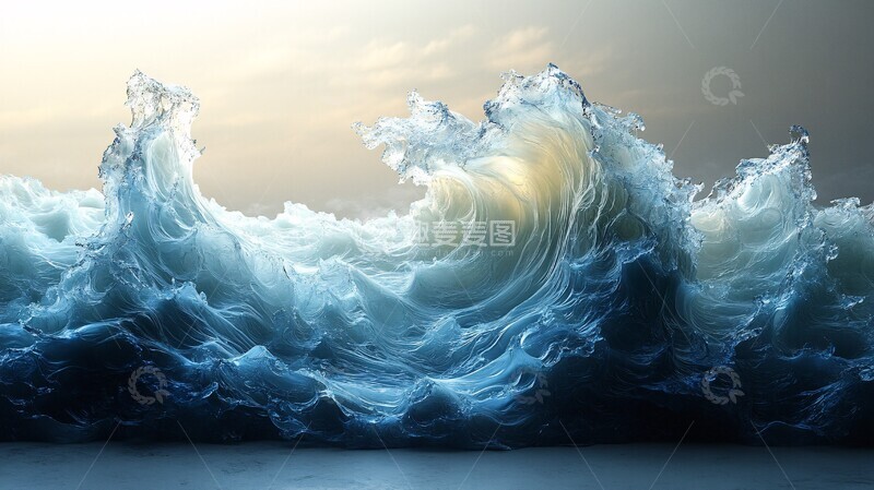 高清大图下载【趣麦麦图】悬浮海波悬浮海洋透明