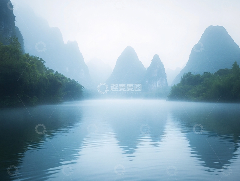 高清大图下载【趣麦麦图】漓江雾色