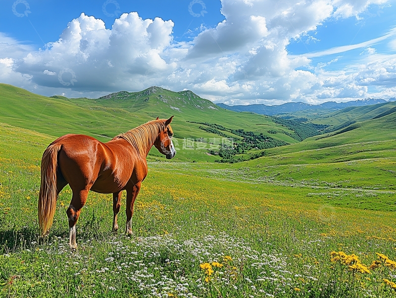高清大图下载【趣麦麦图】草原伊犁马