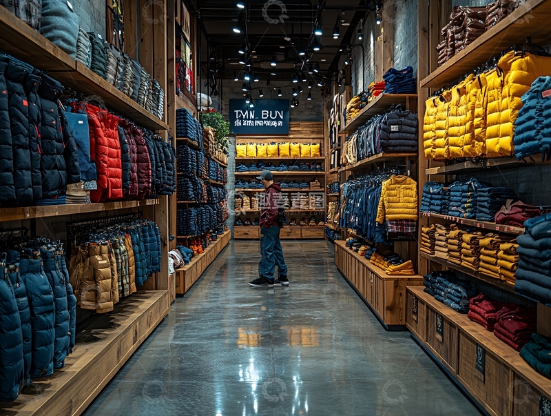 高清大图下载【趣麦麦图】秋冬季节运动服装店
