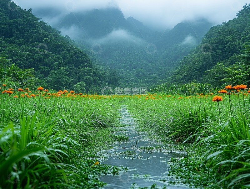 高清大图下载【趣麦麦图】雨季大九湖