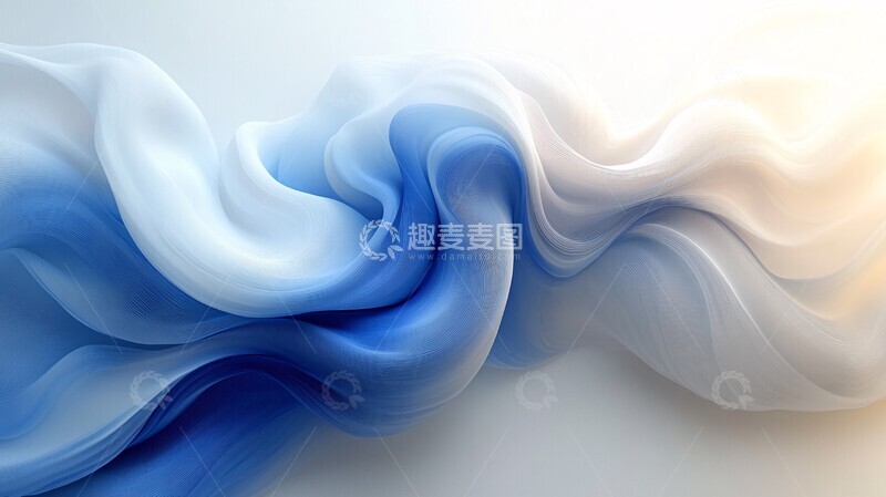 高清大图下载【趣麦麦图】白蓝渐变波浪卡2