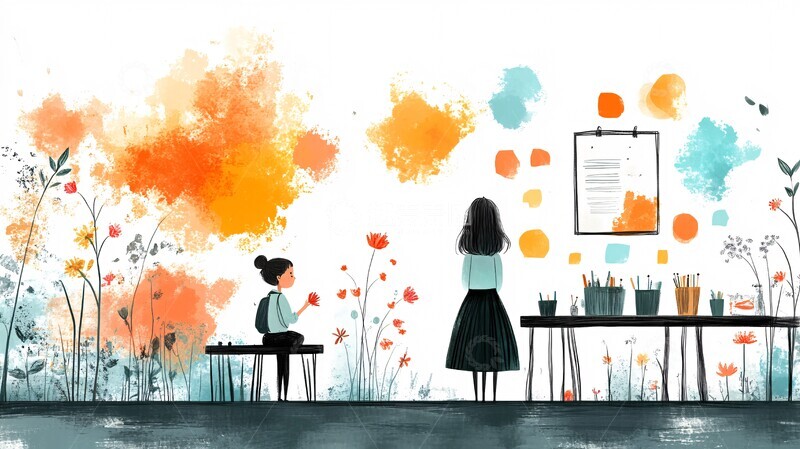 高清大图下载【趣麦麦图】师生课堂花朵经济平等问题