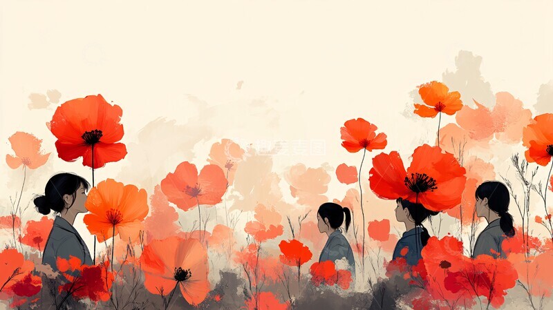 高清大图下载【趣麦麦图】师生课堂花朵经济平等问题2