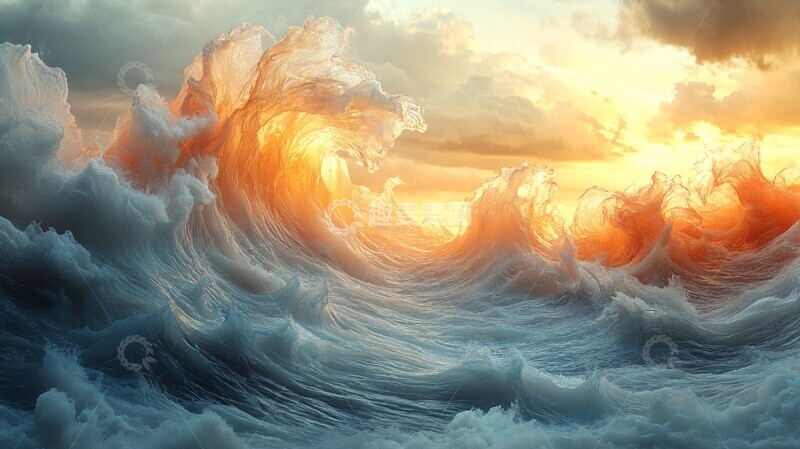 高清大图下载【趣麦麦图】悬浮海面波纹