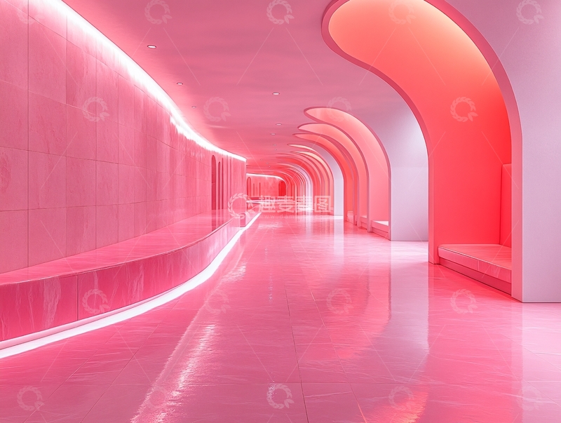高清大图下载【趣麦麦图】粉红色的梦幻长走廊2