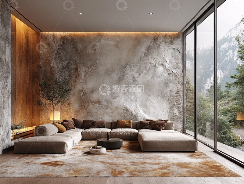 高清大图下载【趣麦麦图】岩板客厅场景素材3