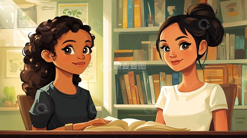 高清大图下载【趣麦麦图】学生听歌学英语2