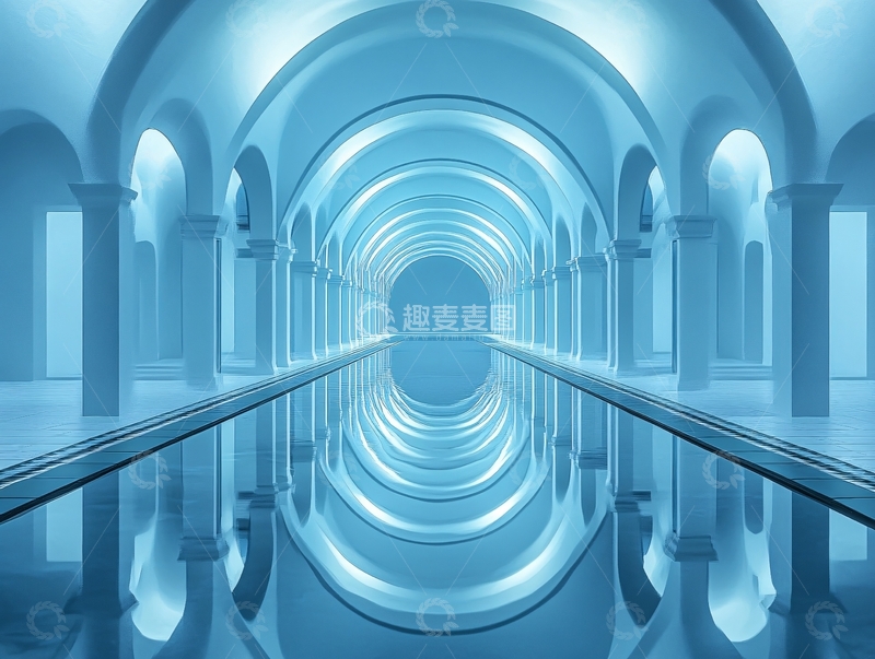 高清大图下载【趣麦麦图】蓝色隧道