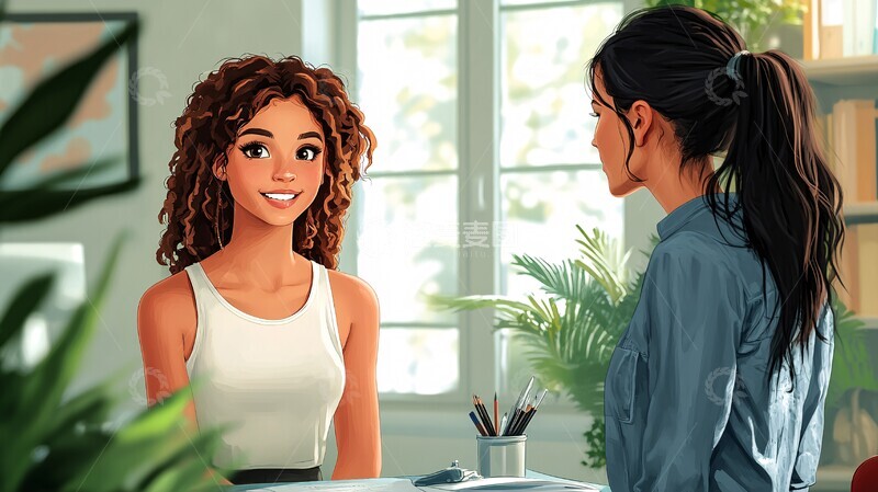 高清大图下载【趣麦麦图】学生听歌学英语3