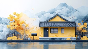 邮筒与小屋邮筒小屋黄色1