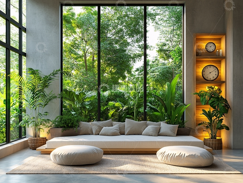 高清大图下载【趣麦麦图】大气客厅落地门窗场景52