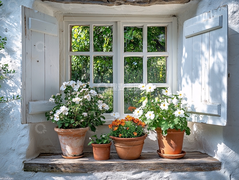 高清大图下载【趣麦麦图】木香花窗户1