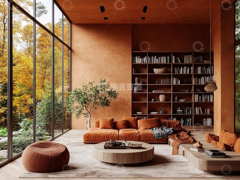 高清大图下载【趣麦麦图】侘寂风客厅9