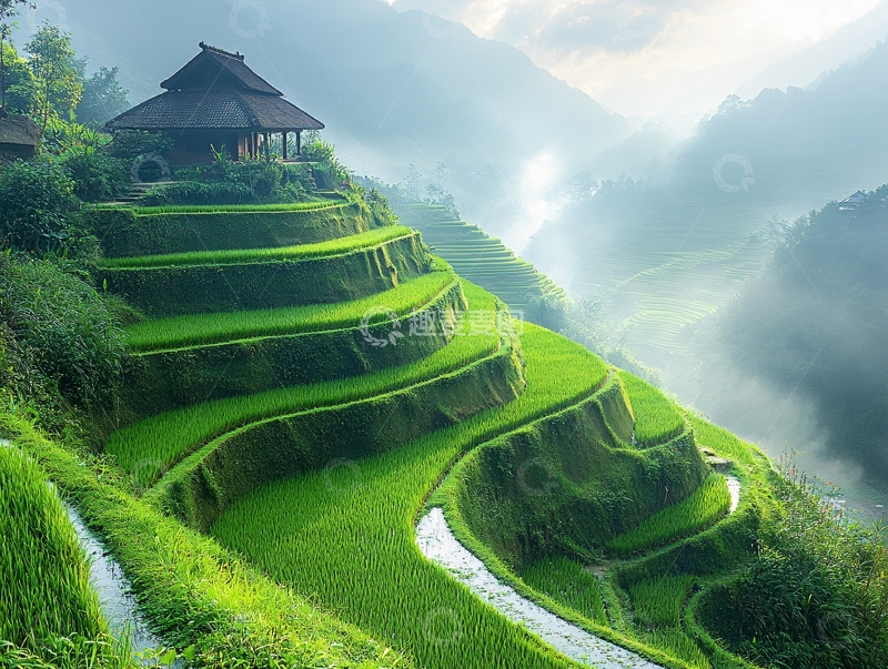 高清大图下载【趣麦麦图】龙胜水稻稻田