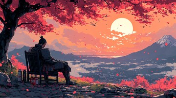武士椅上赏樱1