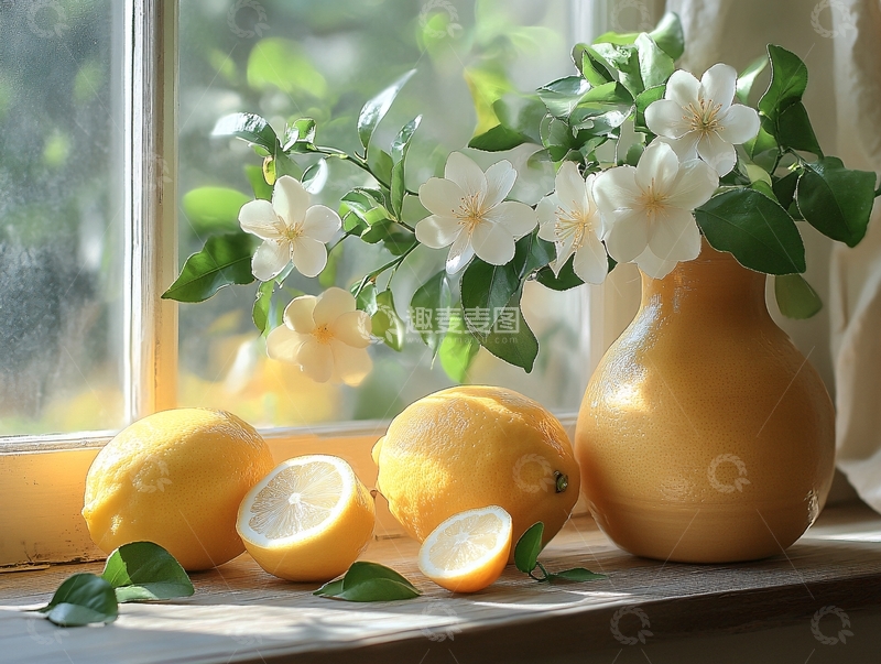 高清大图下载【趣麦麦图】窗前的果花2