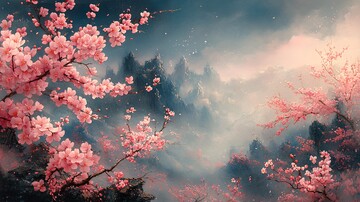 樱花夜色图樱花夜色蓝色3