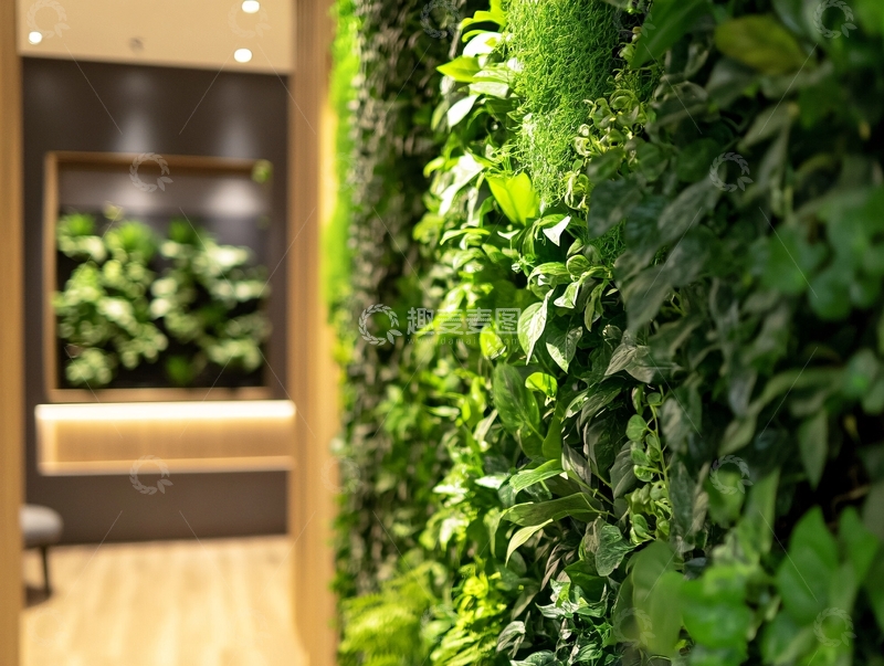 高清大图下载【趣麦麦图】绿植墙走廊