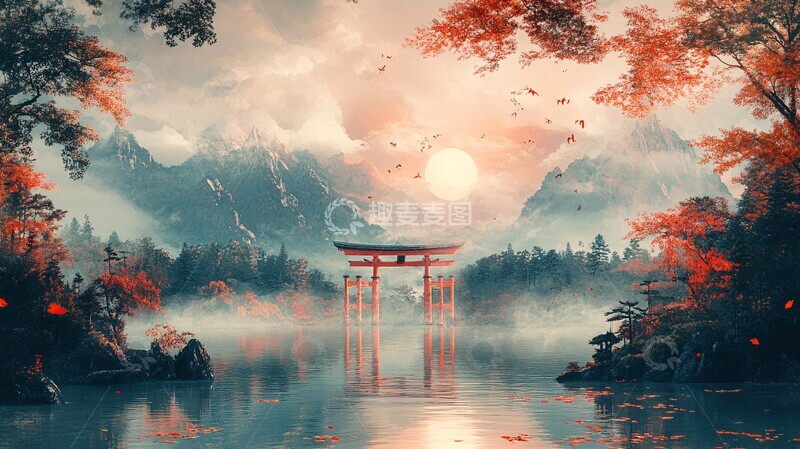 高清大图下载【趣麦麦图】山水画卷山水画卷自然2