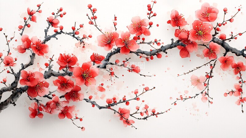 高清大图下载【趣麦麦图】手绘梅花小画