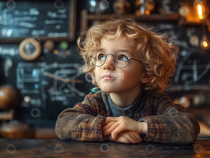 高清大图下载【趣麦麦图】勤奋的小男孩