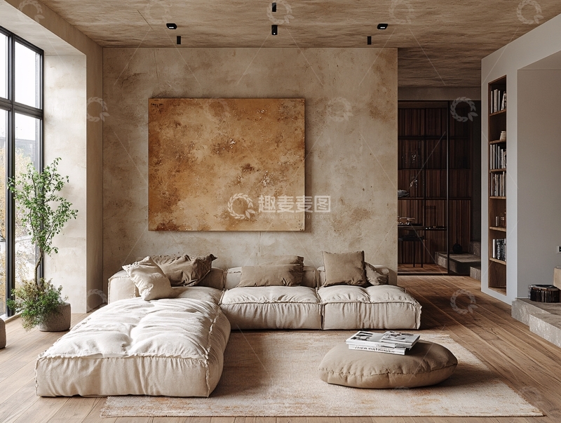 高清大图下载【趣麦麦图】泥土色客厅2
