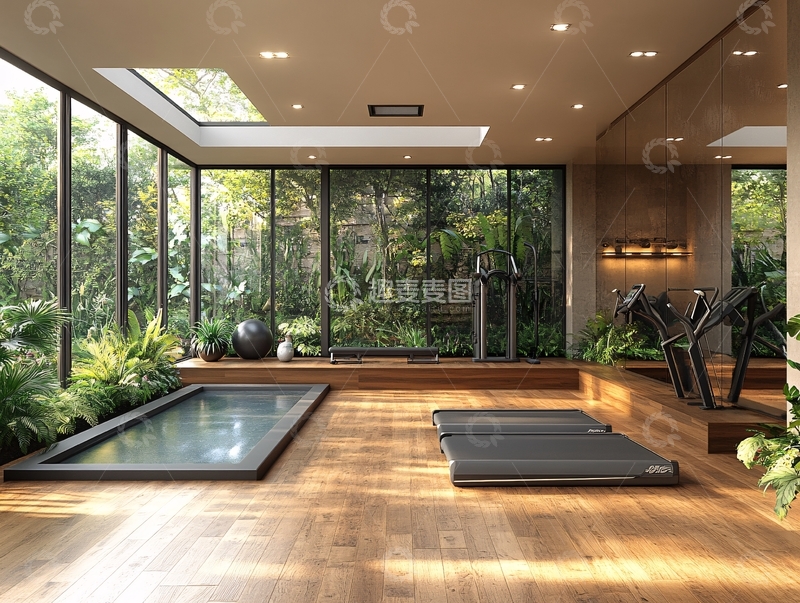 高清大图下载【趣麦麦图】落地窗健身房1
