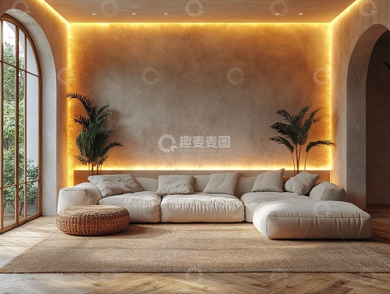 高清大图下载【趣麦麦图】侘寂客厅1