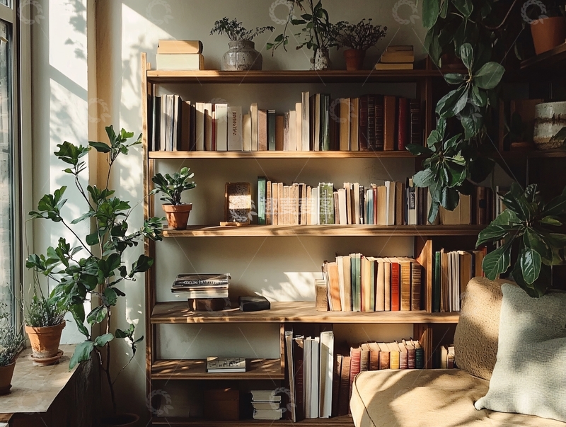 高清大图下载【趣麦麦图】文艺书架