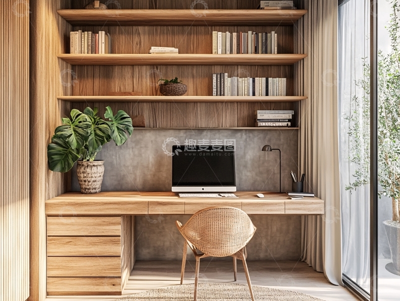 高清大图下载【趣麦麦图】阳台定制书桌