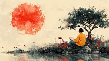 日本花园读书人