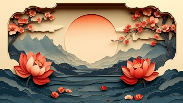 莲花前景梅花开1