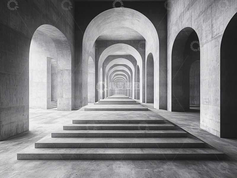 高清大图下载【趣麦麦图】水泥走廊